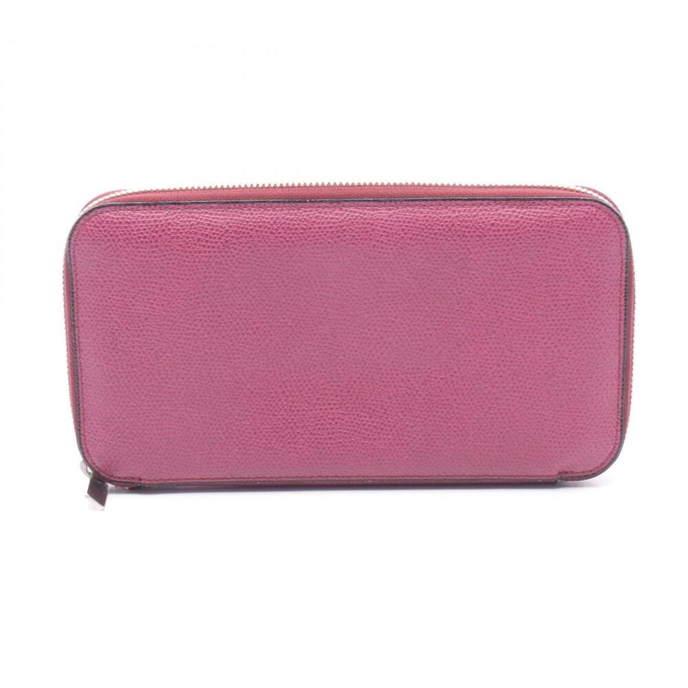 Valextra Round Long Wallet, Leather, Women's, Pink